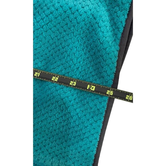Fila Sport Womens Fleece Jacket L Turquoise & Gray Polyester Faux Fur Coat Zip - Picture 9 of 9